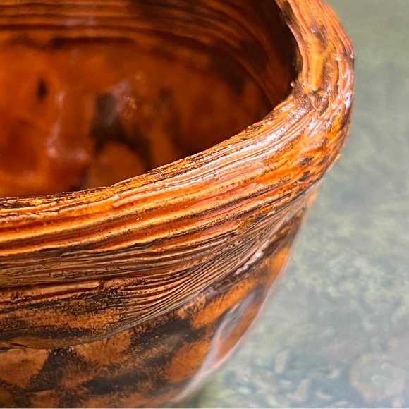 CARMEL AND BLACK Ceramic Pottery Bowl or Planter from my Studio - Picture 13 of 16